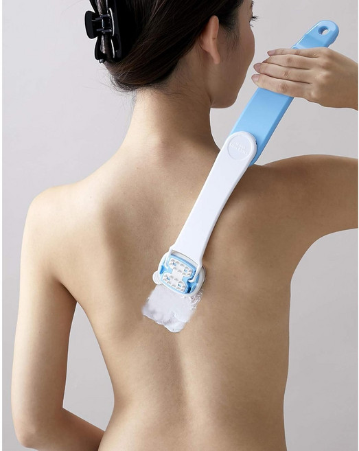 일본 셀리백 등에 로션 바르는 셀프 도구 혼자 바디 크림 태닝 오일 연고 파스 바르기, 1개, 블루 화이트