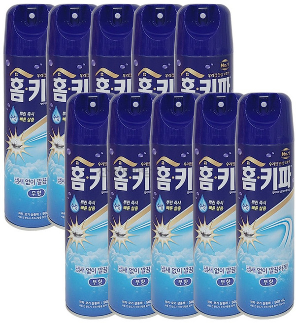 홈키파 수성에어졸 500ml 엘비이알파 10개 무향 모기약