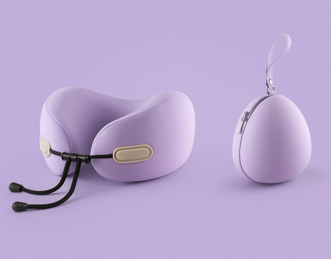 데이엔 여행용 U자형 메모리폼 목쿠션 목베개, 퍼플