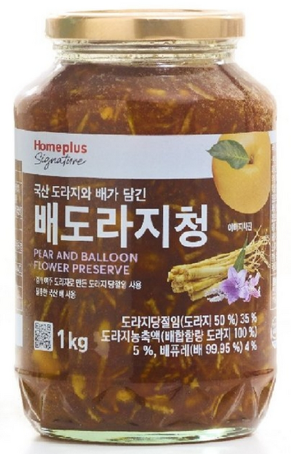 국산 도라지와 배가 담긴! 홈플러스시그니처 배도라지청 1kg, 1개, 1개입