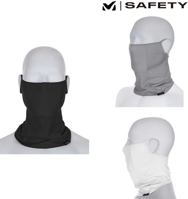 밀레세이프티 귀걸이형 자외선 차단 쿨링스카프 허니콤 브리서블 멀티스카프