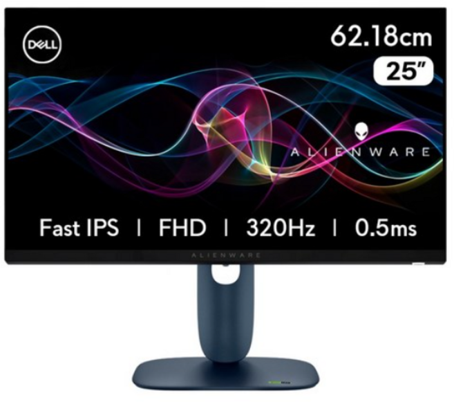 델 FHD 에일리언웨어 320Hz 0.5ms IPS 게이밍 모니터, 62.18cm, AW2525HM(딥네이비)
