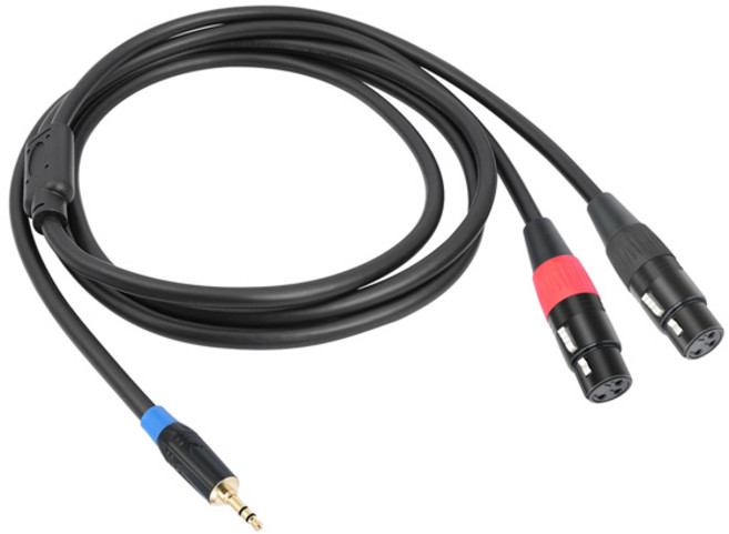 3.5mm-듀얼 암 XLR Y-스플리터 케이블 3.5mm-듀얼 XLR 스테레오 케이블 1/8 인치 미니 잭-2 XLR Y 분배기, 03 1M