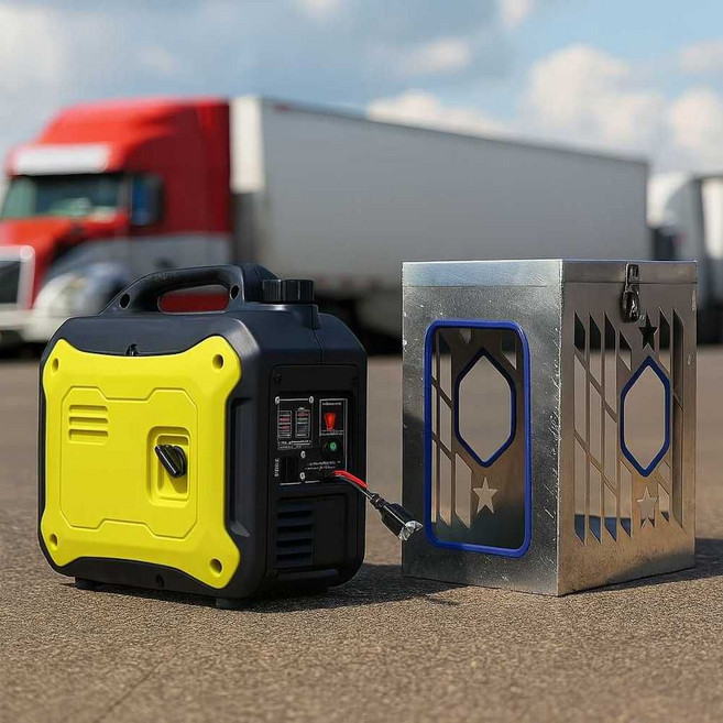 24V발전기 가솔린 발전기 기본형 24V 츄레라 트럭, B. 리모컨 도난 방지 프레임