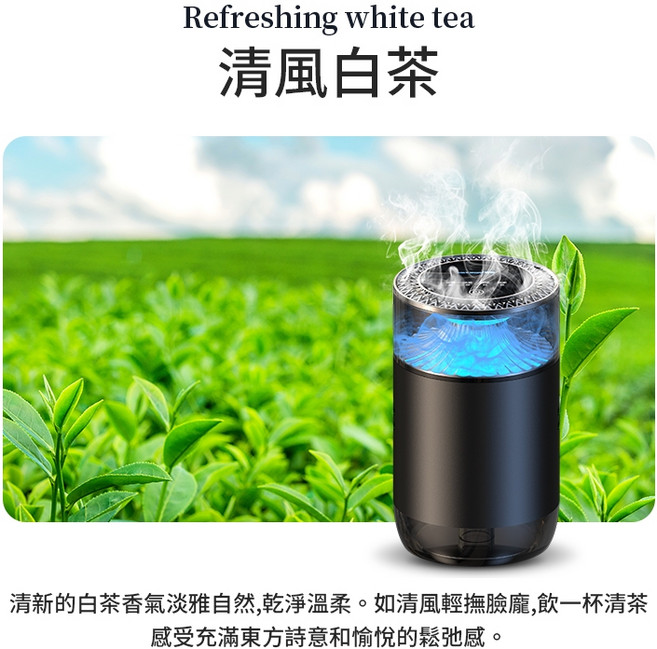 貓神 海山雲霧車用香氛機 智能隨車啟停 納米霧化擴香 清風白茶香氛, 1個, 清風白茶 貓神 海山雲霧車用香氛機