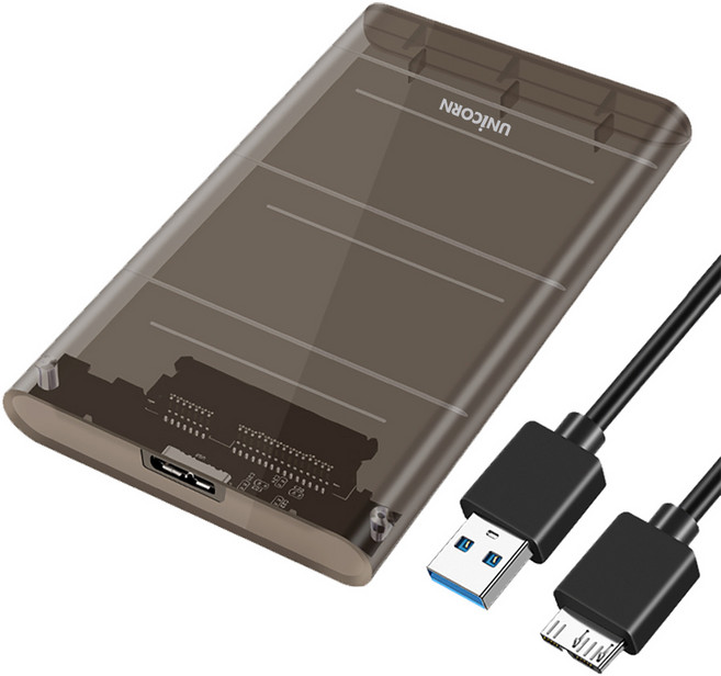 유니콘 A타입 2.5인치 USB3.1 외장하드케이스 HDD SDD HD-7000G, 본상품