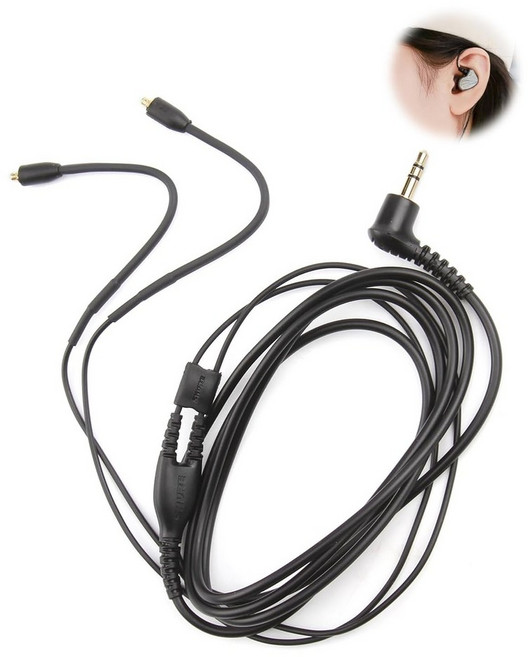 슈어 SE215 SE315 SE425 SE535 및 SE846용 이어폰 교체 케이블 64인치 분리형 케이블EAC64BK 블랙