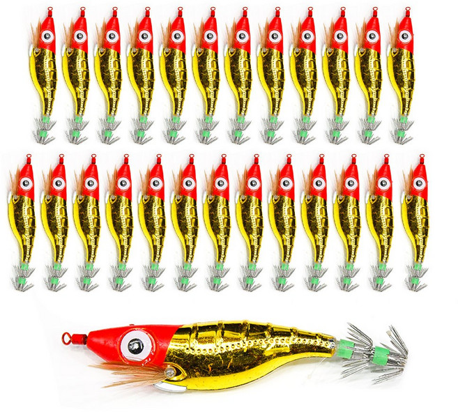 대용량 왕눈이에기 25개입 문어 쭈꾸미 갑오징어 에기 금비 색동 은비, 25개, 10g, 고추장금비