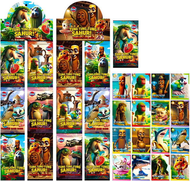 이탈리안 브레인롯 카드팩 13봉지 카드 104장, 1개, 카드104매