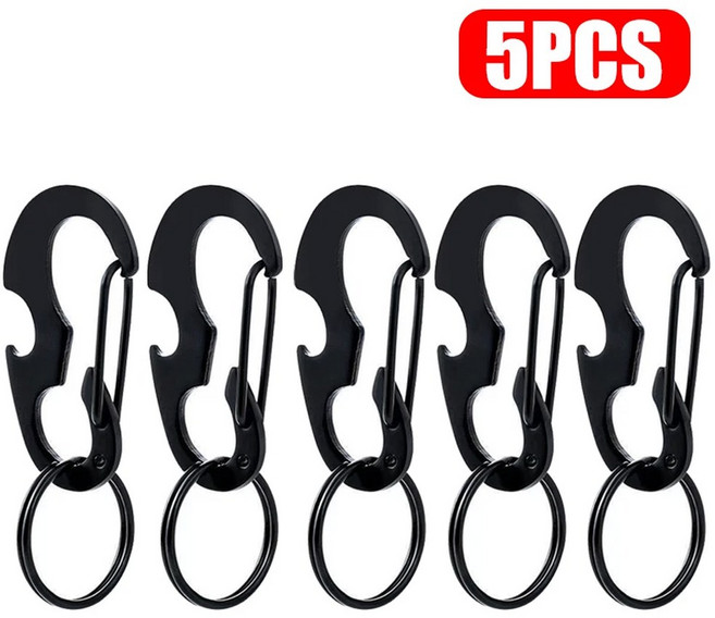5Pcs 야외 캠핑 S Carabiner 잠금 미니 소형 키 체인 후크 배낭 버클 도구