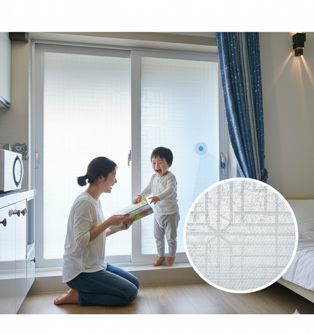 7중 물없이 붙이는 더블 단열뽁뽁이 한지, 1개