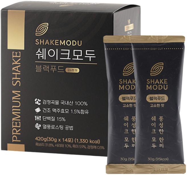 고민밥상 쉐이크모두 무설탕 무첨가 단백질 쉐이크 420g 14포입 블랙푸드 선식 보틀 증정 다이어트 병문안선물 미숫가루 부모님선물 비건, 1개