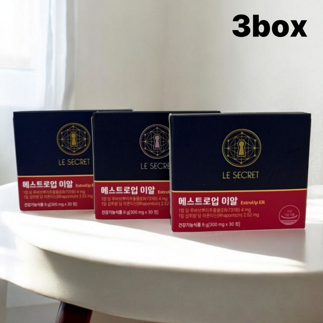 르시크릿 에스트로업 이알 루바브 여성갱년기 세트구성, 3박스, 30정