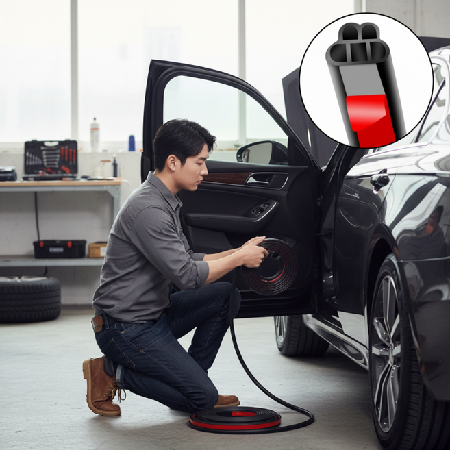 한바이코리아 소음 빛 바람막이 문틈막이 블랙, 1개