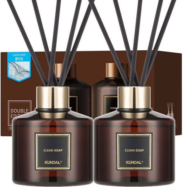 쿤달 퍼퓸 디퓨저 2p + 섬유스틱 10p, 클린솝, 200ml, 1개