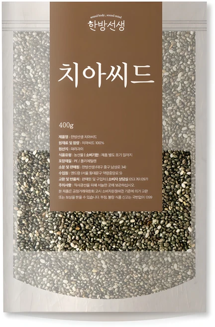 한방선생 치아씨드, 400g, 1개 - 쿠팡