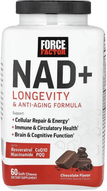 새해 첫좋은선물 Force Factor NAD + Longevity & 안티에이징 포뮬라 초콜릿 맛 소프트츄 60개 제대로 할인합니다, ForceFactorNADLongevity안티에이징포뮬, 1개 - 쿠팡