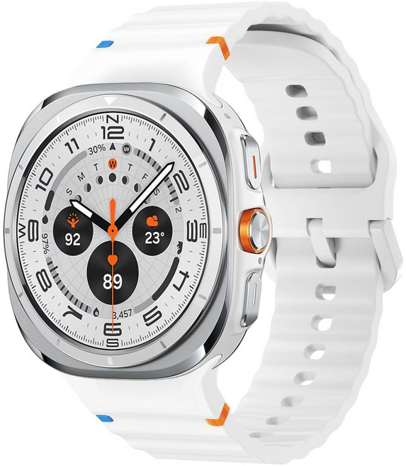 밴드톡 갤럭시워치 호환 울트라1/2 실리콘 루프 스트랩 47mm 갤럭시워치8 울트라 호환, 화이트