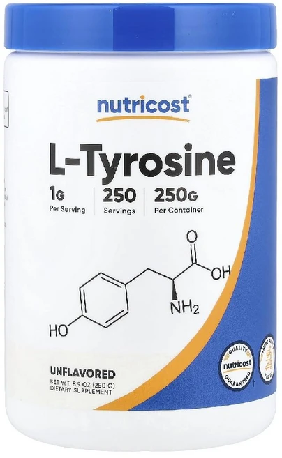 뉴트리코스트 티로신 L 타이로신 Tyrosine 1000mg 무향 분말 파우더 250g - 쿠팡