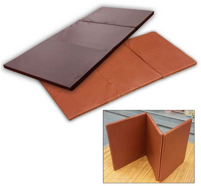 별도표기 국산 3단 접이식 레자 매트리스 원룸 고시원 병원 찜질방 펜션 사우나 수면 매트 간이 등받이 쇼파, 3단딥브라운싱글