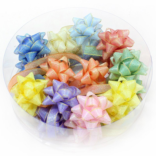 나모몰 별꽃 금사꽃 레인보우꽃 스타보우 포장리본, 10.양금사꽃(대), 1세트