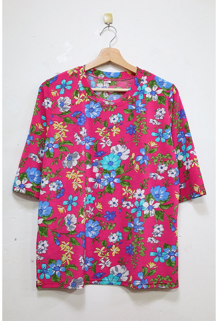 형제상회 할머니티 꽃무늬 라운드 7부 여름 엄마옷 할머니옷 국산 0010SS10