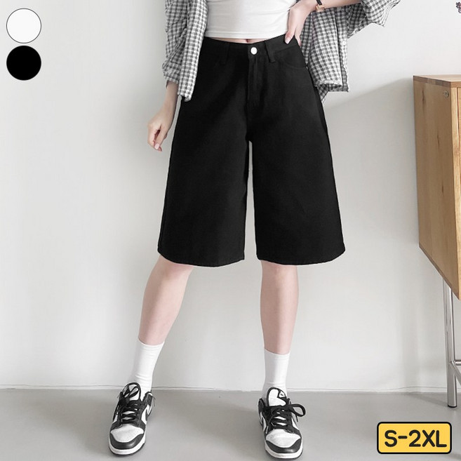 가비진 여성용 버뮤다 5부 코튼 반바지 면팬츠 면반바지 바지 2color