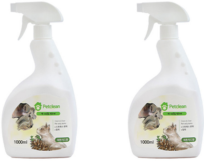 펫크린 애견탈취제 배변 소변냄새제거 1000ml 피톤치드, 1L, 2개