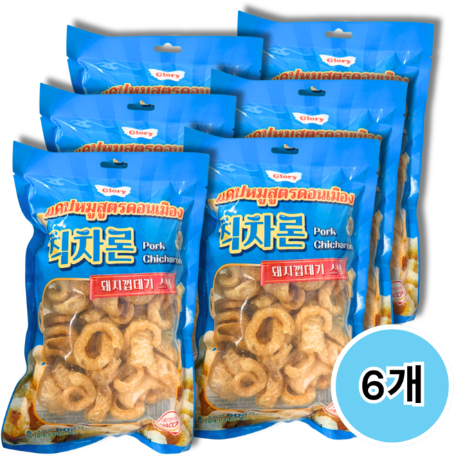 캡무 파랑 칙차론 돼지껍데기 튀김 과자, 60g, 60g, 6개