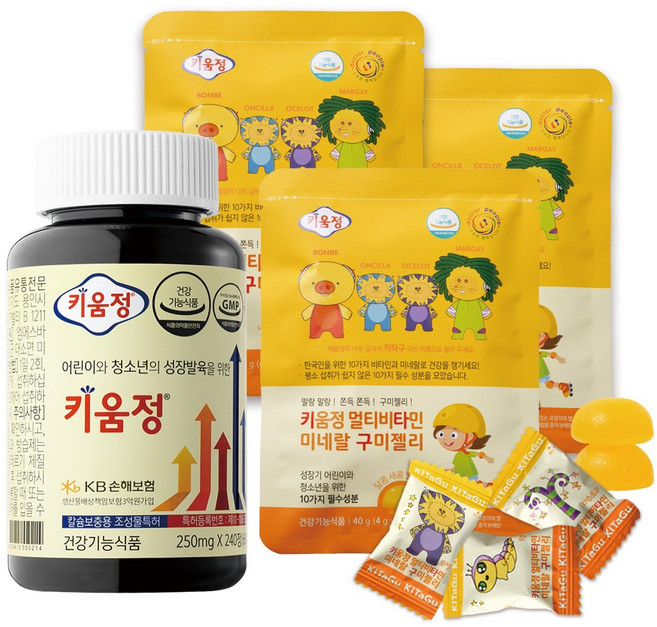 키움정 1병 + 키움정 멀티비타민미네랄 구미젤리 30구미 (10구미 3개), 1개, 240정