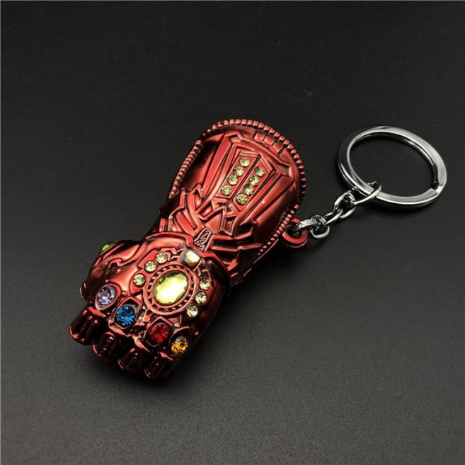 어벤저스4 타노스 아이언맨 인피니티 글러브 열쇠고리 키체인 펜던트, 아이언맨 레드