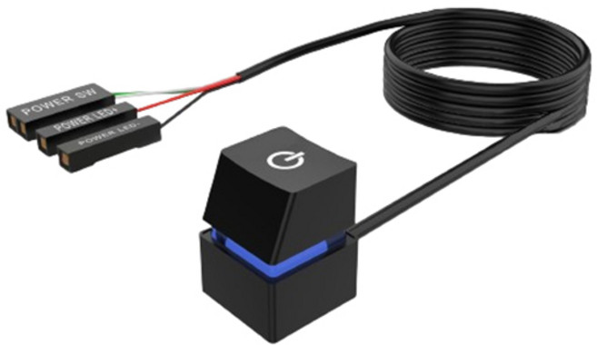 SGMK 컴퓨터 PC 외부 전원 스위치 버튼 7가지 RGB LED, 블랙 4M, 1개