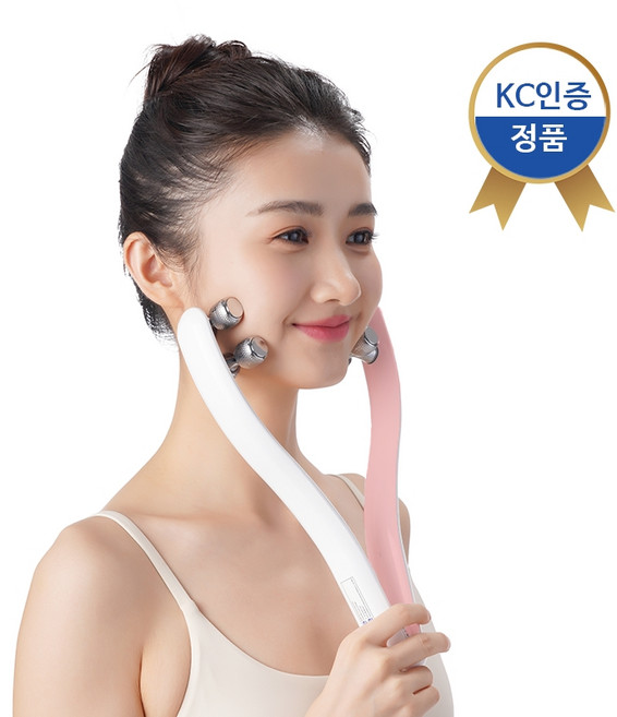 Windee 롤러 마사지기 3D 페이스 브이롤러 3단계 EMS미세전류 얼굴 라인 관리기 가정용 USB충전식, 1092-핑크