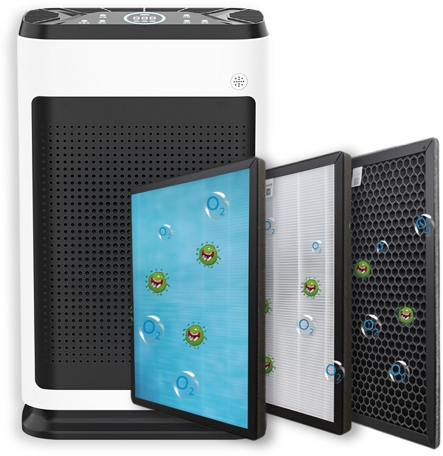 Voltmate 공기청정기 360도 가성비 실내 담배 연기 흡입기 냄새제거 거실 사무실 원룸 고양이털 제거 미세먼지 헤파필터 음이온, P90