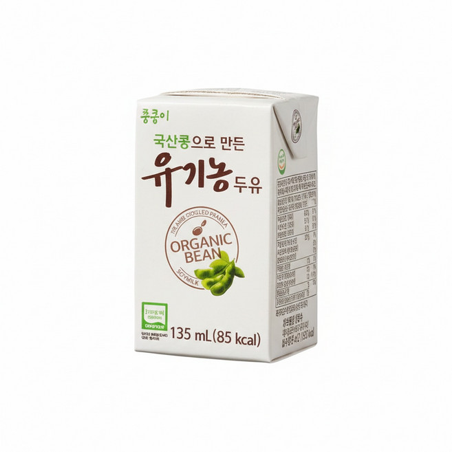 유기농두유 콩콩아이 (135mlx72팩) non-GMO 국내산 콩 100%, 135ml