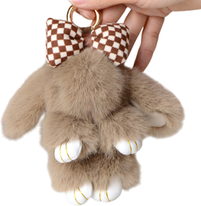 보쉘 리본 토끼키링 인조퍼 동물 모양 인형 가방 차키