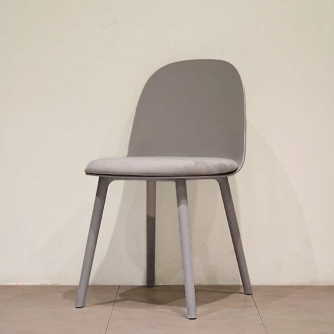 [당일발송]플라스틱 따듯한 벨벳 방석 편한 식탁의자 비스크 체어, 1개, 그레이