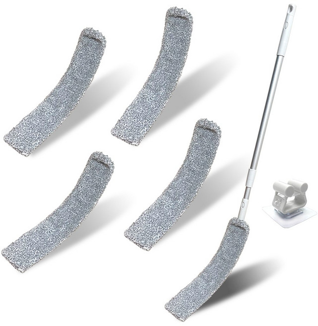 핌 틈새 먼지 청소 밀대 + 길이조절 봉 + 걸레포 5p + 틈새솔 + 이지벽걸이, 1세트