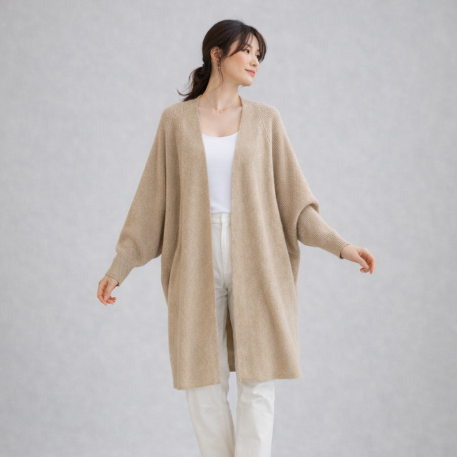 후암마켓 여성 루즈 가오리핏 롱 니트 가디건 스웨터