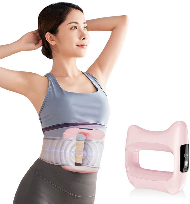 마술사 복근운동기구 무선 마사지링 벨트형 덜덜이 진동벨트 진동운동기구 뱃살빼기 하루15분 몸매관리, 핑크