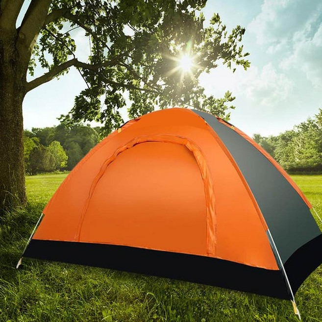 1인용텐트 SY2원터치자동 190x120x110 차박 방수 난방텐트 돔 1-2인용 낚시텐트 캠핑텐트 원터치 자동 이중모기장내장 일인용 팝업, 텐트SY2원터치자동 형광오렌지그린
