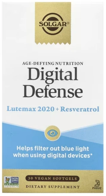 솔가 에이지 디파잉 뉴트리션 디지털 디펜스 30 비건소프트젤 루테인 20mg 레스베라트롤, Solgar (솔가) Solgar, Age-Defuri, 1개 - 쿠팡