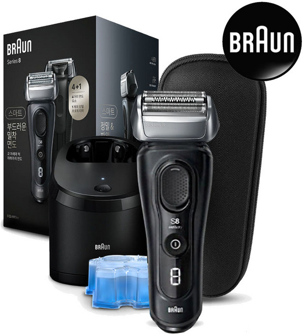 BRAUN 시리즈 8 Sonic 전기면도기, 8560cc, 블랙