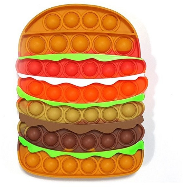 촉감 청각 만족 피젯 푸쉬팝 팝잇 종합 선물, 햄버거 푸쉬팝, 1개