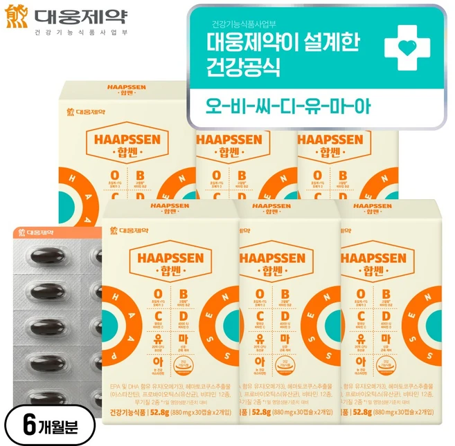 [국내최초 7 IN 1 건기식] 대웅제약 합쎈 오-비-씨-디-유-마-아, 6개, 60정 - 쿠팡