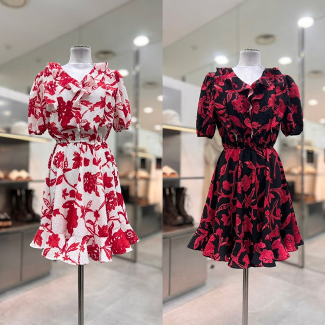 에고이스트 핏앤플레어 패턴 숏원피스 ER2JO501HJ_DG