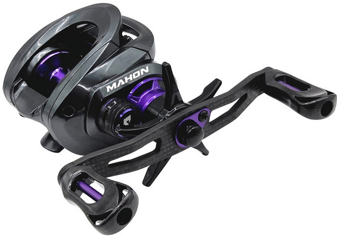 초경량 124g 아시카 마혼 100B/100BL 베이트릴 알루미늄 합금 6.2:1 쭈꾸미 갑오징어 광어 보증서, 다크그레이, 마혼 100B(우핸들)