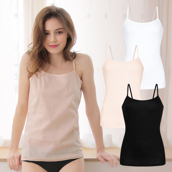 BYC 여성 끈나시 프리미엄 코튼 런닝 3p