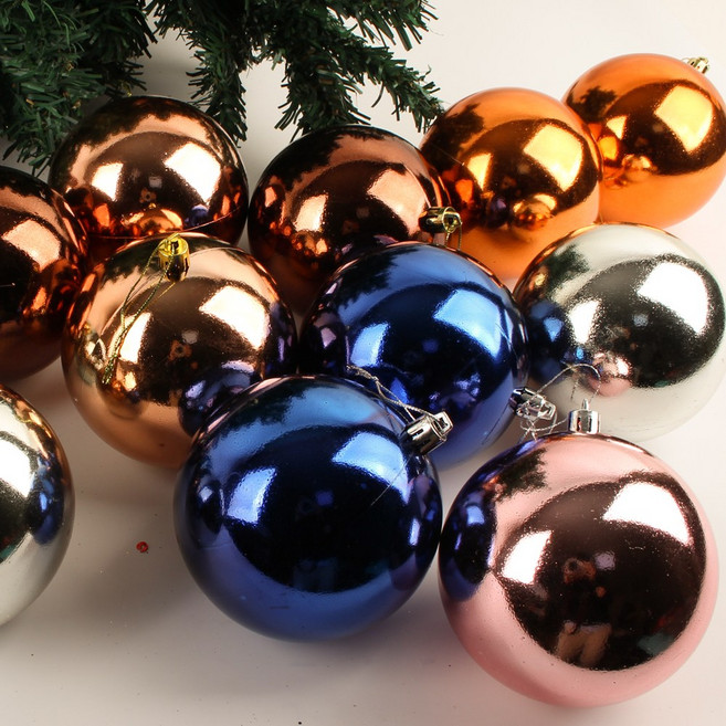 크리스마스 트리 오너먼트 장식 유광 성탄볼 15cm, 레드, 1개