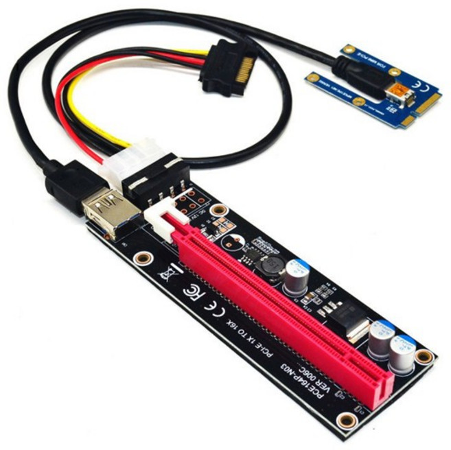노트북 외부 그래픽 카드용 PCI express 16X 라이저에 대한 미니 PCIe EXP GDC BTC Antminer Miner mPCIe-PCI-e 슬롯 마이닝 카드, 빨간_512940, 1.빨간